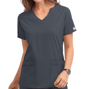 XXS Pewter Butter-Soft Scrubs by UA™ Women's Scallop Neck Top